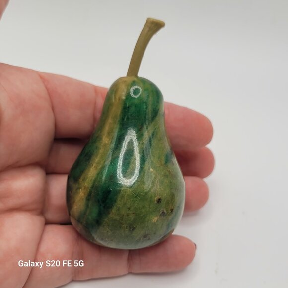 Vintage Small Marble Alabaster Decorative Fruit - Apple and Pear - Picture 9 of 16